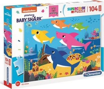 Attēls no Clementoni Puzzle 104 elementów Maxi Baby Shark (23751)