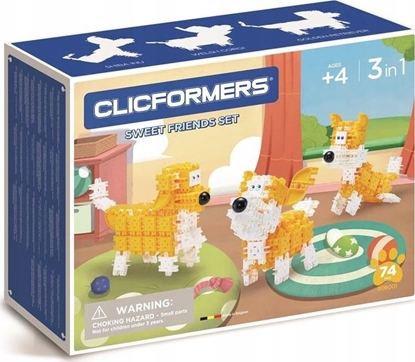 Picture of Clics Klocki clicformers yellow&white friends 74 elementów