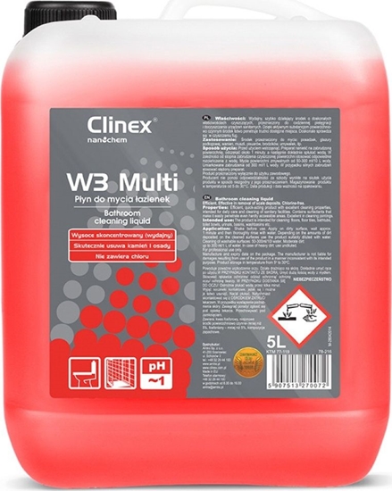 Picture of Clinex Preparat CLINEX W3 Multi 5L, do mycia sanitariatów i azienek, skoncentrowany