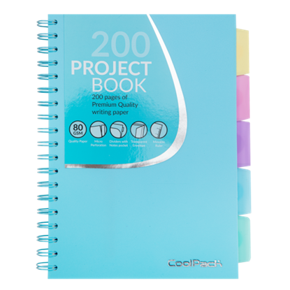 Изображение Coolpack spiral note book B5, PP, 200 pages ,square, pastel blue