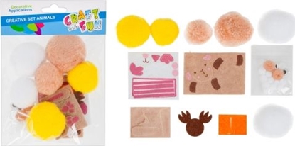 Изображение Craft with Fun ZESTAW KREATYWNY ZWIERZTKA POMPONY CRAFT WITH FUN 445994