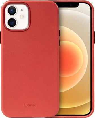 Attēls no Crong Crong Essential Cover Magnetic - Etui ze skóry iPhone 12 / iPhone 12 Pro MagSafe (czerwony)