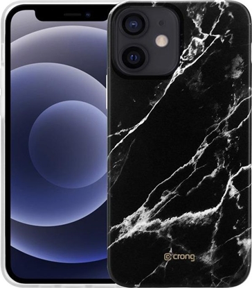 Attēls no Crong Crong Marble Case etui na iPhone 12 Mini (czarny)