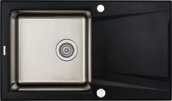 Изображение Zlewozmywak Deante . PRIME GRAFIT MATELIK GRANITO-STAL 860x500x220 3,5" + OSPRZT SPACE SAVERS
