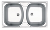 Изображение Zlewozmywak Deante ZLewozmywak 2-komorowy Techno bez ociekacza 79x44cm stal dekor + osprzt (ZMU 3200)