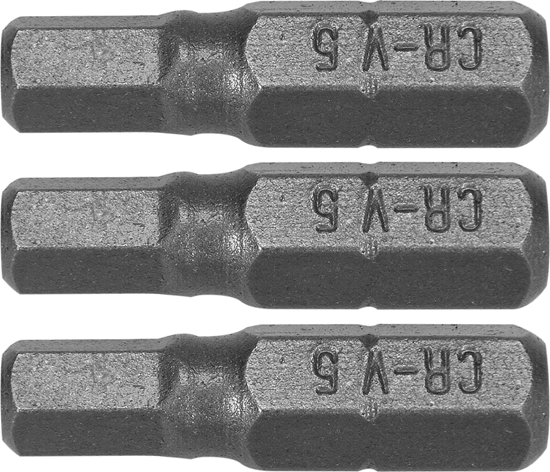 Изображение Dedra Kocówki wkrtakowe Hex H5x25mm, 3szt blister (18A04H50-03)