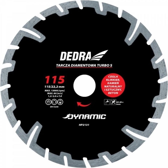 Изображение Dedra Tarcza diamentowa TURBO S dynamic 125mm 22.2mm (HP2132)