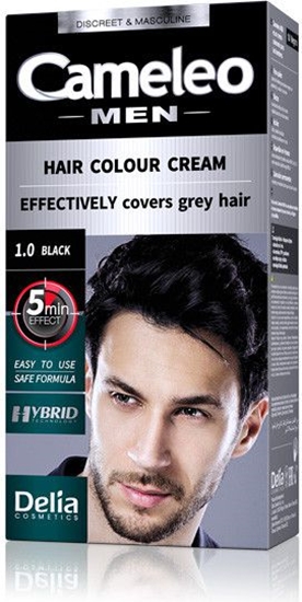 Изображение Delia Cosmetics Cameleo Men Hair Colour Cream farba do włosów 1.0 Black 30ml