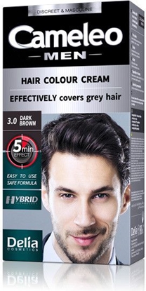 Attēls no Delia Cosmetics Cameleo Men Hair Colour Cream farba do włosów 3.0 Dark Brown 30ml