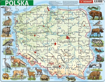 Изображение Demart Puzzle ramkowe - Polska fizyczna