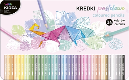 Изображение Derform Kredki trójktne pastelowe 36 kolorów KIDEA