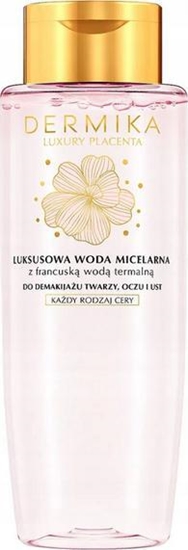 Picture of Dermika Luxury Placenta luksusowa woda micelarna do demakijau twarzy oczu i ust Francuska Woda Termalna 400ml