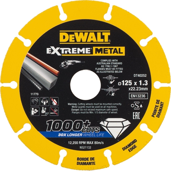 Picture of Dewalt Tarcza diamentowa do metalu Extreme Metal 125x22.23x1.3mm (DT40252-QZ)