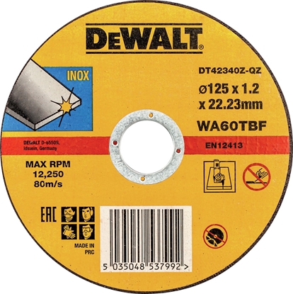 Attēls no Dewalt Tarcza do cicia stali nierdzewnej 125x1.2x22.2 paska (DT42340Z-QZ)