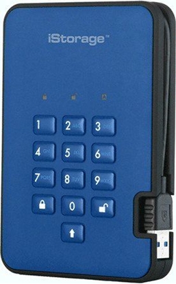 Attēls no Dysk zewnętrzny HDD iStorage diskAshur2 2TB Niebieski (IS-DA2-256-2000-BE)