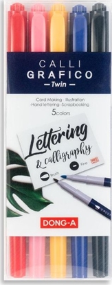 Изображение Dong-A Pisaki do kaligrafi dwustronne pdzelek 5 kolorów