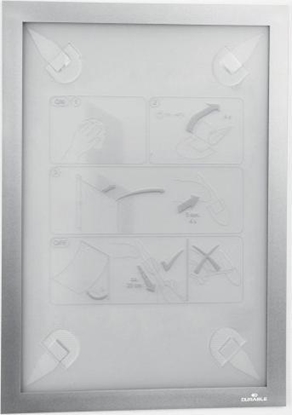 Attēls no Durable Ramka samoprzylepna A4 DURABLE DURAFRAME WALLPAPER 484323 srebrna do delikatnych powierzchni / np.. Tapeta / drewno (484323)