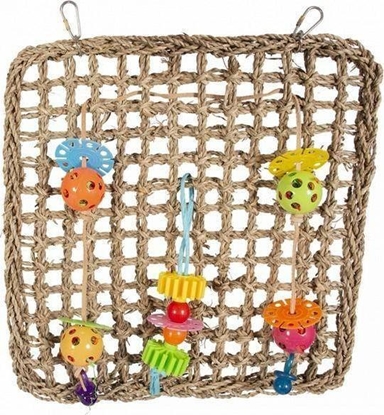 Изображение Duvo+ DUVO+ ZABAWKA DLA PTAKÓW SIATKA Z TRAWY MORSKIEJ Z ZAWIESZKAMI 41x37cm