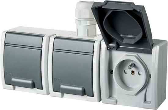 Изображение Elektro-Plast Gniazdo potrójne AQUANT z/u 3x2P+Z IP65 (1243-65)