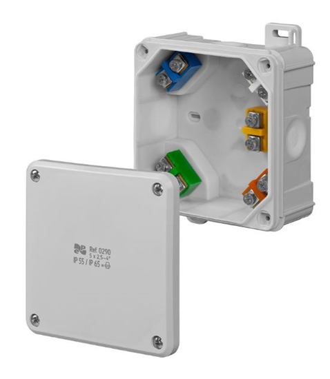 Picture of Elektro-Plast Puszka natynkowa 2K 98 x 98 x 46mm 5 x 2,5mm2 IP55/IP65 szara (0290-41)