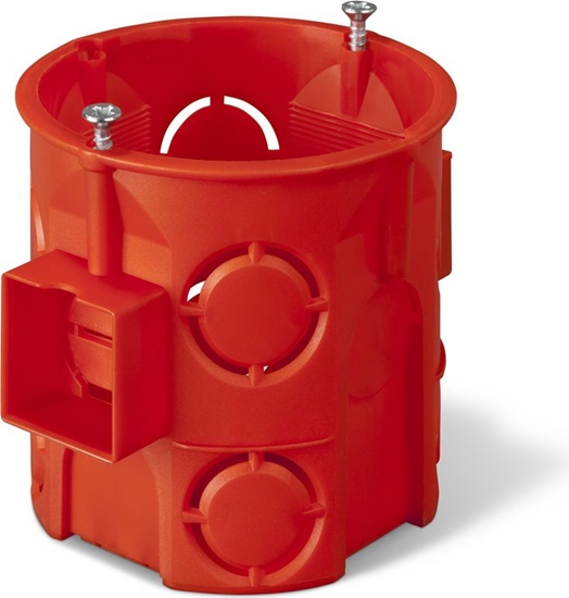 Изображение Elektro-Plast Puszka podtynkowa 60mm gboka z wkrtami czerwona PK-60 PRO (0285-01)