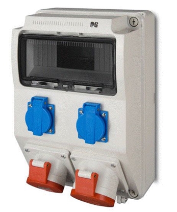 Attēls no Elektro-Plast Rozdzielnica budowlana 9 moduów 5P/32A 5P/16A 2x2P+Z RS-9 (6223-00)