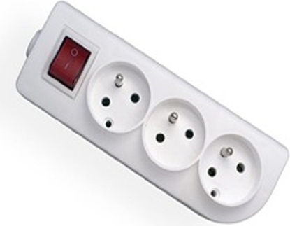 Picture of Elgotech Rozganik do przeduacza z wycznikiem 3-gniazda z/u biay GN-30W