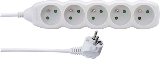Изображение Emos Przeduacz z uziemieniem 5 gniazd biay 1,5m (P0511)