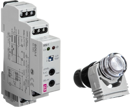 Attēls no Eti-Polam Automat zmierzchowy 16A 230V 1-50000lx DIN SOU-1 230V (002470011)