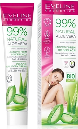 Изображение Eveline Eveline 99% Natural Aloe Vera agodny Krem do depilacji - skóra wraliwa 125ml