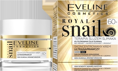 Attēls no Eveline Royal Snail 60+ Skoncentrowany Krem ultra naprawczy na dzie i noc 50ml