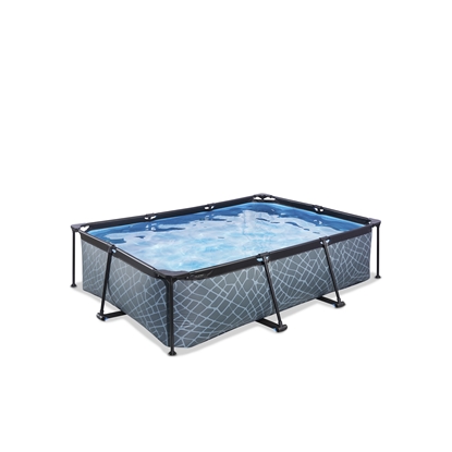 Picture of EXIT Stone pool 220x150x65cm with filter pump - grey