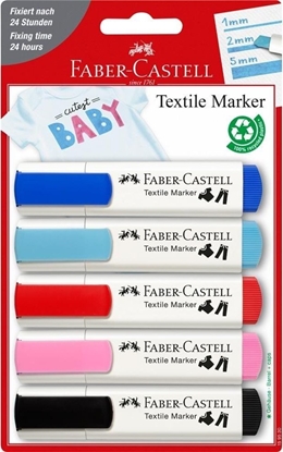 Изображение Faber-Castell Markery do tkanin zestaw Baby Shower 5szt