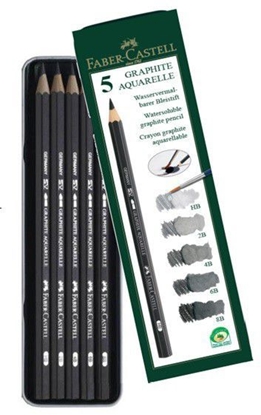Attēls no Faber-Castell Oówki Graphite Aquarelle 5 Sztuk Opakowanie Metalowe Faber-Castell (117805 FC)