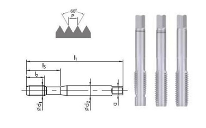 Изображение Fanar Gwintownik rczny M8 3szt. (A2-235801-0080)