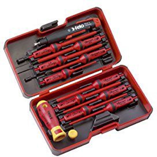 Picture of Felo Zestaw wkrtaków z wymienn rkojeci izolowane w pudeku 10szt. + kluczyk do szafek (06391316)