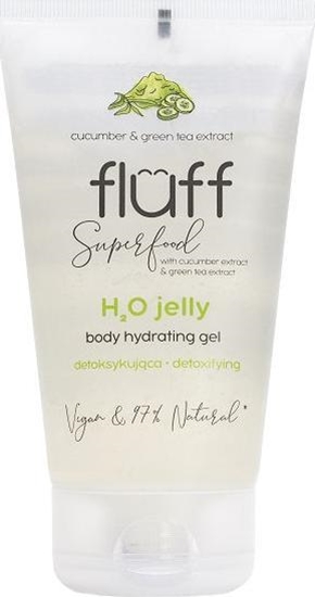 Изображение Fluff FLUFF_Super Food H2O Jelly Body Hydrating Gel detoksykująca woda w żelu Ogórek i Zielona Herbata 150ml