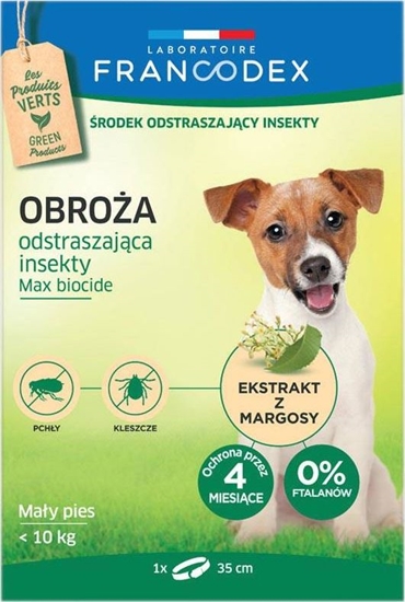 Изображение Francodex FRANCODEX Obroa dla maych psów do 10 kg odstraszajca insekty - 4 miesice ochrony, 35 cm