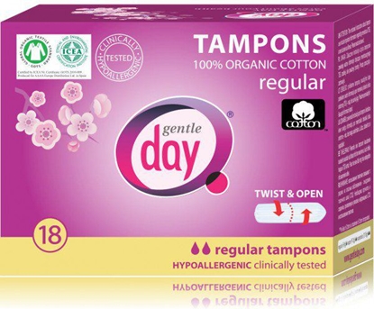 Attēls no Gentle Day Tampony ze 100% baweny ekologicznej Regular 18szt