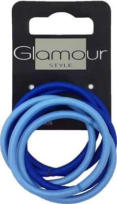 Изображение Glamour inter vion gumki do włosów 6 sztuk niebieskie