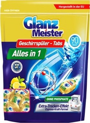 Изображение GlanzMeister Tabletki do zmywarki GlanzMeister Alles in 1, 90 sztuk uniwersalny
