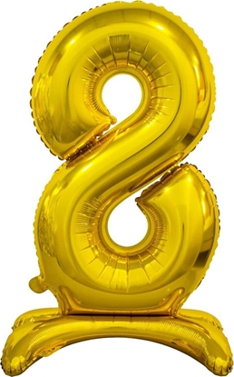 Изображение GoDan Balon foliowy cyfra 8 zota - 74 cm uniwersalny