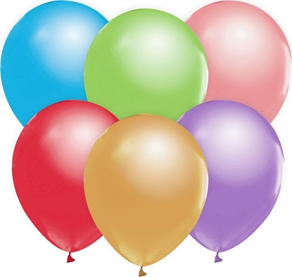Attēls no GoDan Balony metaliczne Rónokolorowe Mix, B&C, 30 cm, 50 szt.