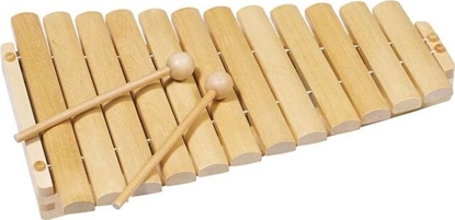Изображение Goki Ksylofon, Cymbałki 12 tonowy drewniany dla dzieci, pomoce Montessori uniw
