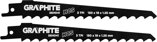 Picture of Graphite Brzeszczoty bagnetowe (Brzeszczot do piy szablastej, HCS, 150 x 19 x 1.25 mm, 3TPI, kpl. 2 szt.)