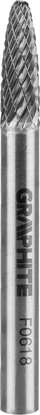 Attēls no Graphite FREZ DO METALU HM TYP F (OSTROUKOWY ZAOKRGLONY) 6 X 18 MM TRZPIE 6 X 45 MM 55H369 GRAPHITE