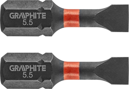 Attēls no Graphite Kocówka wkrtakowa (Bity udarowe SL5.5 x 25 mm, 2 szt.)