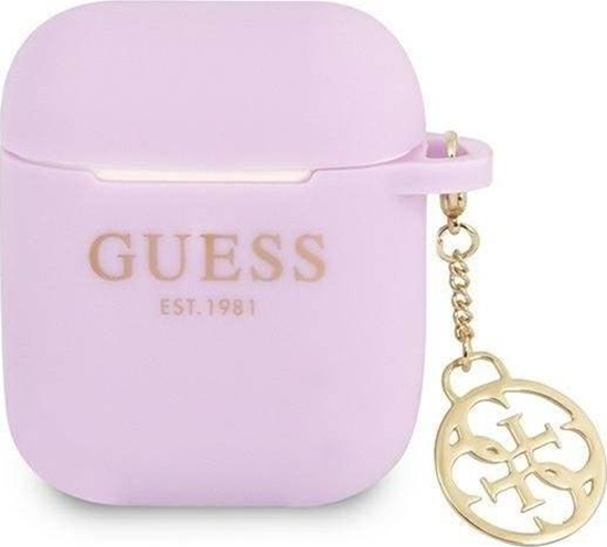 Изображение Guess Etui ochronne Charm Collection 4g do AirPods fioletowe