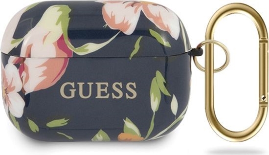 Изображение Guess Etui ochronne Flower Collection do AirPods Pro granatowe