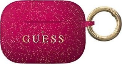 Изображение Guess Etui ochronne GUACCSILGLFU Silicone Glitter do AirPods Pro bordowe